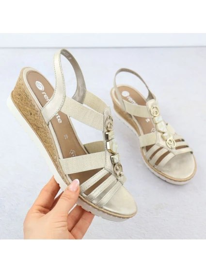 Dámské zlaté sandály  na platformě s podrážkou model 21904834 - Remonte