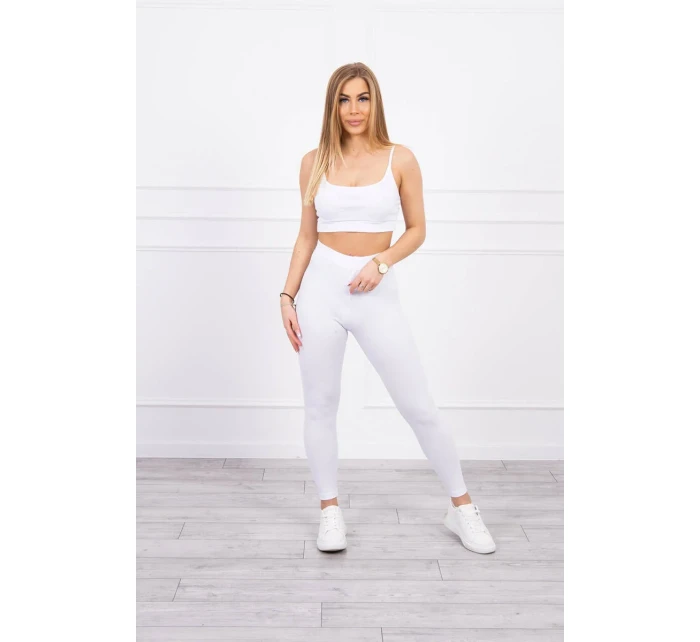 Souprava s halenkou horní pruhovaná bílá