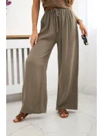 Mušelínové kalhoty se širokou nohavicí fango