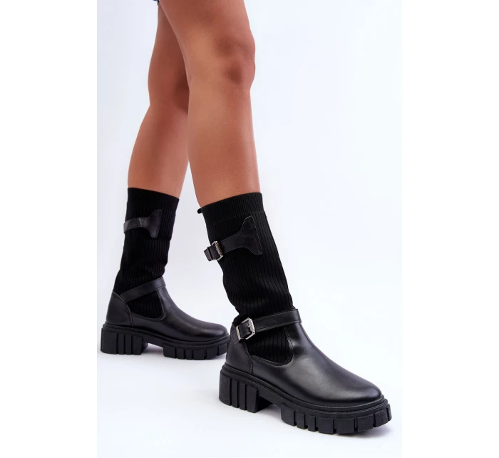 Dámské kotníkové boty s punčochou černé Abroze Dámské kotníkové boty s punčochou černé Abroze