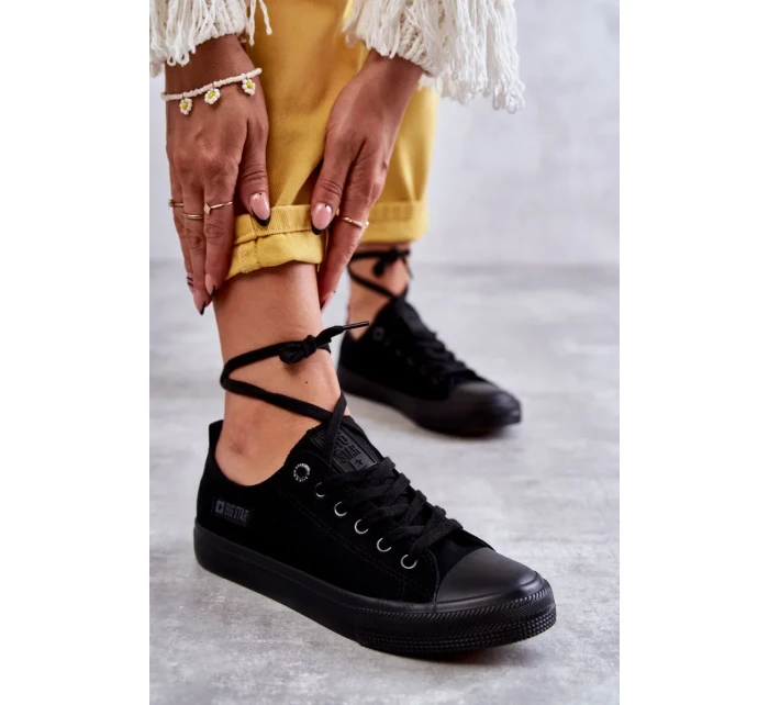 Dámské nízké Materiál tenisky Big Star KK274009 Černá Dámské nízké Materiál tenisky Big Star KK274009 Černá