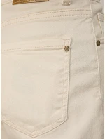 Dámské džínové kalhoty mom fit s páskem ecru FashionStreet UY2985