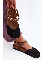 Kožené semišové dámské sandály s uzavřenými prsty Maciejka H7365-01 Černé