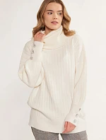 Svetr Golf SWEB400 s nadýchanými rukávy bílý - Monnari