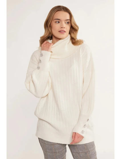 Svetr Golf SWEB400 s nadýchanými rukávy bílý - Monnari Svetr Golf SWEB400 s nadýchanými rukávy bílý - Monnari