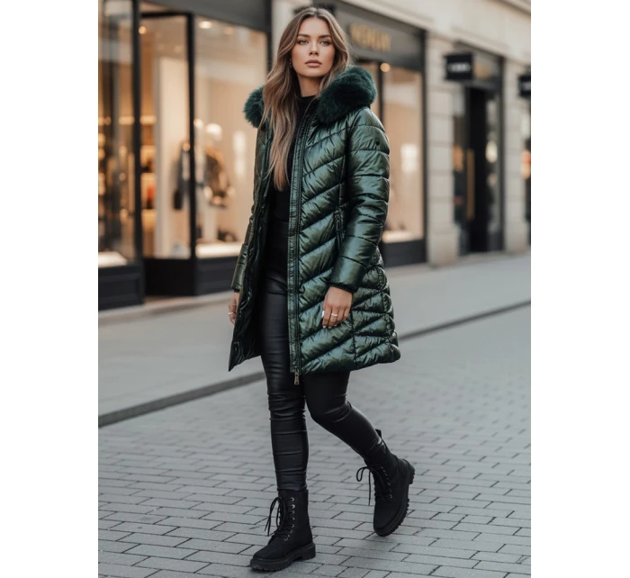 Dámská prošívaná zimní bunda BELLATRIX zelená FashionStreet TY4591z