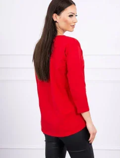 Halenka s grafikou dívky v 3D brýlích červená