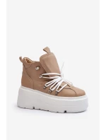 Zazoo 3416 Kožené Dámské Sportovní Boty Beige