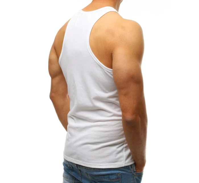 Pánské tílko bez potisku bílé FashionStreet RX3497 Pánské tílko bez potisku bílé FashionStreet RX3497