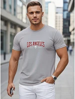 Pánské bavlněné tričko s nápisem, šedé, FashionStreet NX5136R