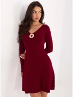 Sukienka PM SK model 21365508 bordowy - FPrice Sukienka PM SK model 21365508 bordowy - FPrice