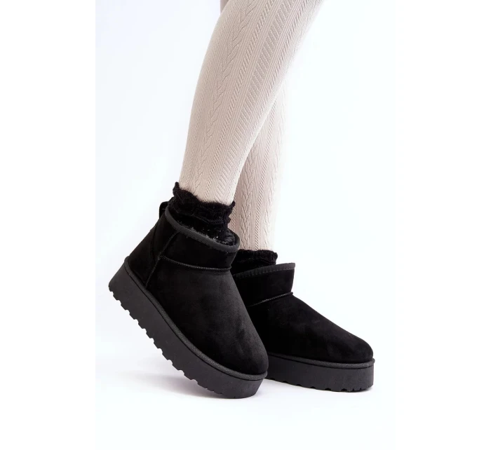 Dámské sněhule na platformě s kožešinovou podšívkou, černá Xamella
