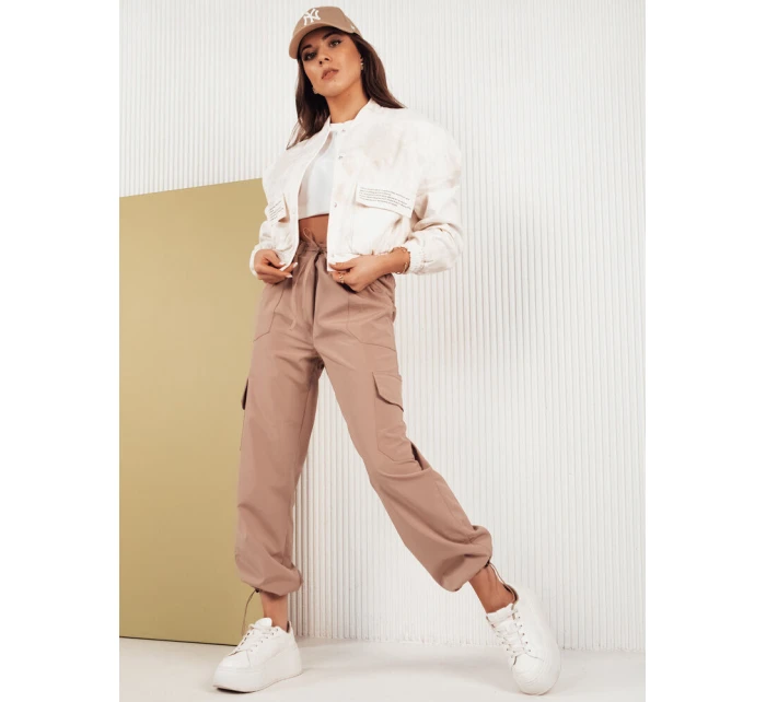 Béžové dámské padákové kalhoty MITON FashionStreet UY1675 Béžové dámské padákové kalhoty MITON FashionStreet UY1675