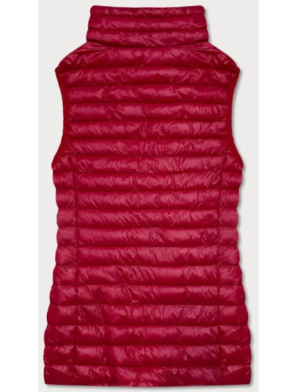 Krátká prošívaná dámská vesta v bordó barvě model 17199552 - J.STYLE