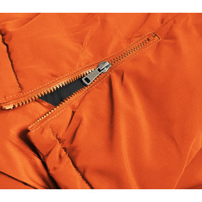 Oranžová dámská zimní bunda parka (CAN-588)