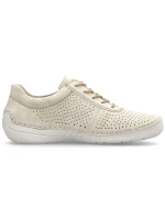 Dámské perforované béžové kožené polobotky model 21904669 - Rieker