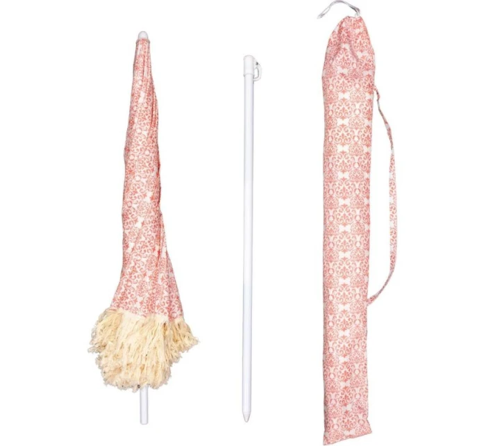 PLÁŽOVÝ A ZAHRADNÍ SLUNEČNÍK SE STŘAPCI 174 CM ČERVENÝ