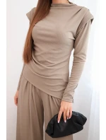 Dámská bavlněná souprava s halenkou a kalhotami širokého střihu fango