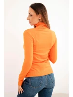 Dámský svetr z viskózy s rolákem a dlouhým rukávem oranžový
