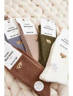 Dámské Hrube Ponožky S Medvědem Modré