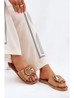 Ploché Dámské Sandály S Ozdobným Detalem Camel model 21689992 - Boto Ploché Dámské Sandály S Ozdobným Detalem Camel model 21689992 - Boto