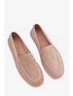 Dámské ploché mokasíny s lemovkou Vinceza Béžové Dámské ploché mokasíny s lemovkou Vinceza Béžové