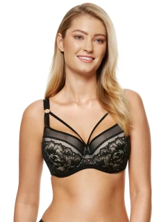 Dámská podprsenka Gwen-B4 Černá s béžovou - Gorteks