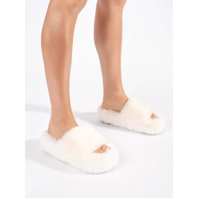 Designové hnědé  nazouváky dámské platforma