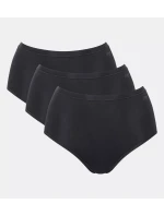 Dámské kalhotky GO Daily Cotton Highwaist 3P - BLACK - černé 0004 - SLOGGI Dámské kalhotky GO Daily Cotton Highwaist 3P - BLACK - černé 0004 - SLOGGI