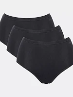 Dámské kalhotky GO Daily Cotton Highwaist 3P - BLACK - černé 0004 - SLOGGI