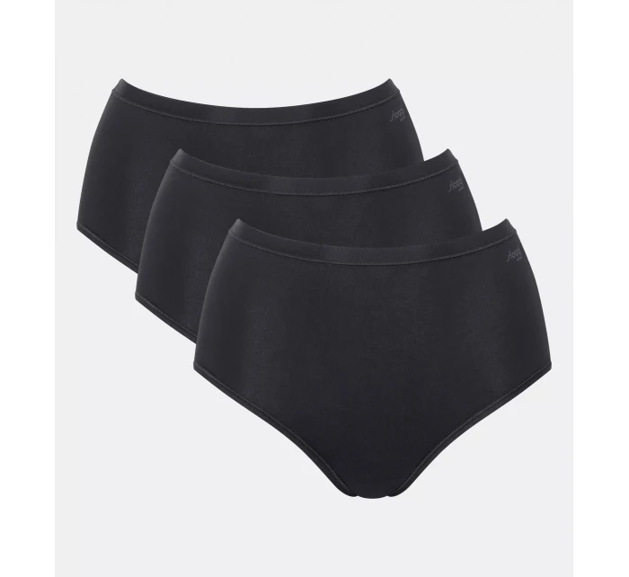 Dámské kalhotky GO Daily Cotton Highwaist 3P - BLACK - černé 0004 - SLOGGI Dámské kalhotky GO Daily Cotton Highwaist 3P - BLACK - černé 0004 - SLOGGI