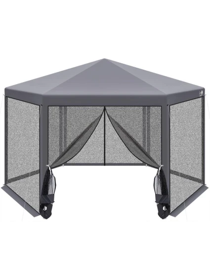 Zahradní pavilon 2x2x2x2,5 m s šedou moskytiérou Zahradní pavilon 2x2x2x2,5 m s šedou moskytiérou