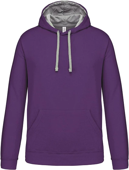 Kariban K 446 Kontrastní mikina s kapucí 20.K446 purple/oxford grey