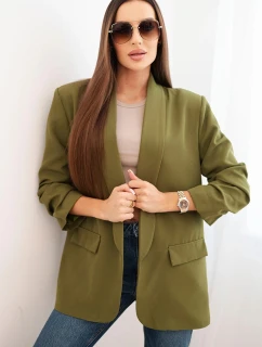 Sako s klopami elegantní olivově zelené