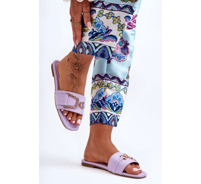 Dámské klasické Žabky s ozdobou fialové model 21627244 - Boto Dámské klasické Žabky s ozdobou fialové model 21627244 - Boto