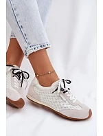 Kožené semišové dámské tenisky Big Star TT274555 Bílé