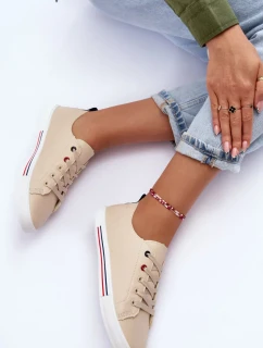 Dámská kožená sportovní obuv béžová Mosaia