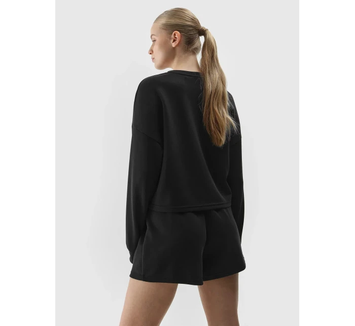 Dámská tepláková mikina bez zapínání s přídavkem modálu 4F - černá Dámská tepláková mikina bez zapínání s přídavkem modálu 4F - černá