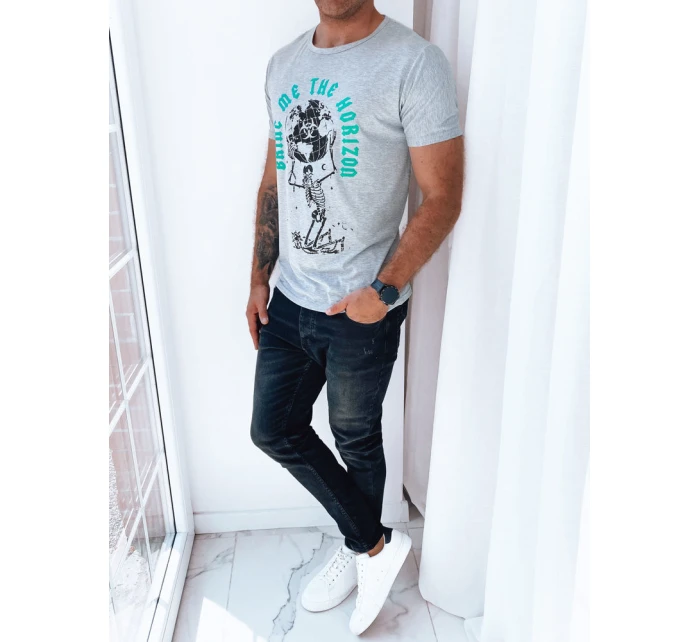 Pánské tričko s potiskem světle šedé Dstreet model 21969387 - FashionStreet
