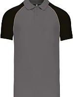 Kariban K 226 Baseballové piqué polo 20.K226 slate grey/light grey/black