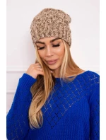 Fleecová čepice tmavě béžová model 18750839 - K-Fashion Fleecová čepice tmavě béžová model 18750839 - K-Fashion