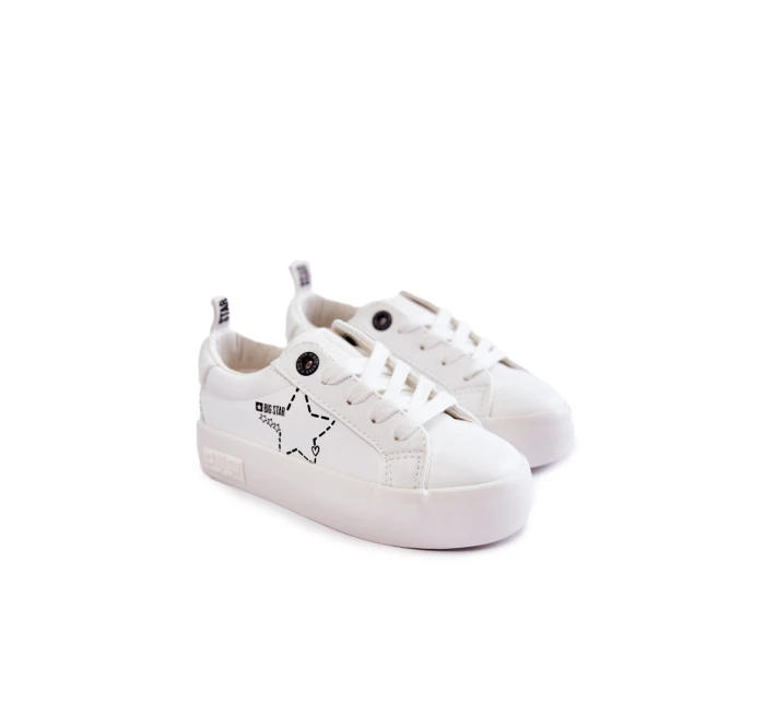 Dětská sportovní obuv Šněrovací Big Star KK374222 Bíle