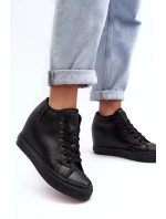 Dámské kožené boty na podpatku Big Star model 21637439 černé - Big Star Shoes Dámské kožené boty na podpatku Big Star model 21637439 černé - Big Star Shoes