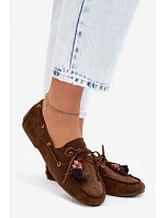 Dámské mokasíny s třásněmi a korálky Hnědé Teresa Dámské mokasíny s třásněmi a korálky Hnědé Teresa