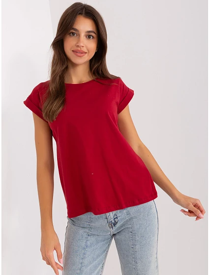 T shirt RV TS model 21863378 bordowy - FPrice T shirt RV TS model 21863378 bordowy - FPrice