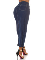 Sexy tmavá džínová maxisukně s vysokým pasem a rozparkem