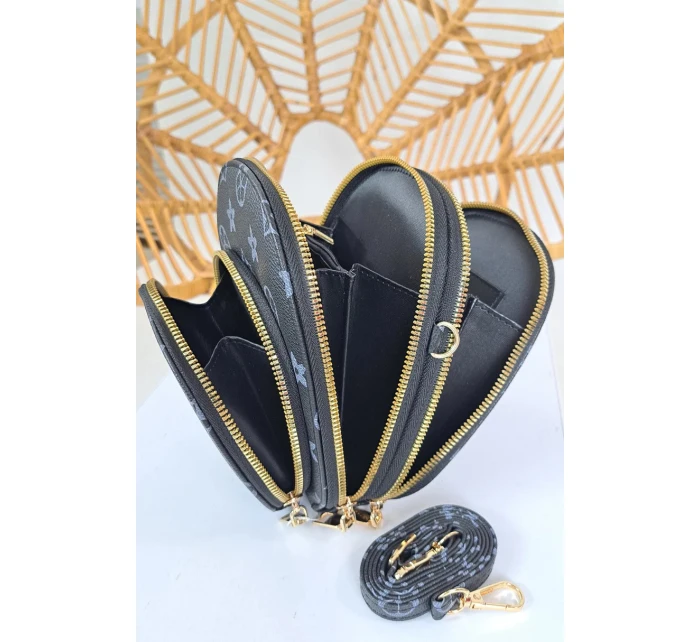 Dámská kabelka přes rameno ST-76 Černá vzor - Bruno Rossi