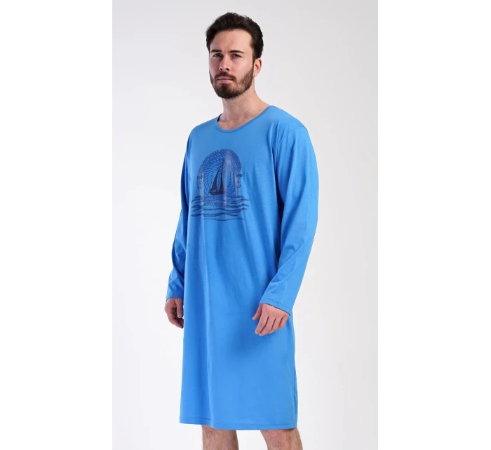 Pánská noční košile s dlouhým rukávem model 21822084 - Vienetta Pánská noční košile s dlouhým rukávem model 21822084 - Vienetta