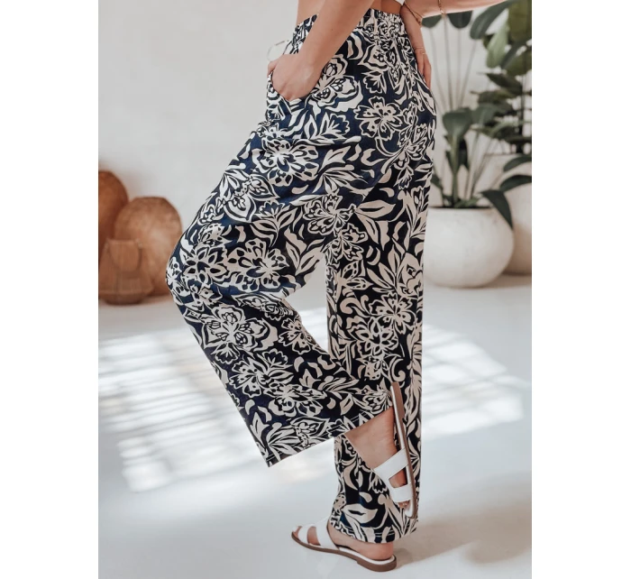Dámské kalhoty ze široké látky TROPICAL SUN navy blue FashionStreet UY2632