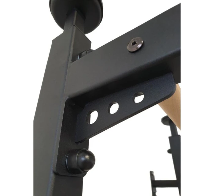 ROZKLÁDACÍ DŘEVĚNO-KOVOVÝ GYMNASTICKÝ ŽEBŘÍK S KOVOVOU HRAZDOU V DUBOVÉ LAVICI 511